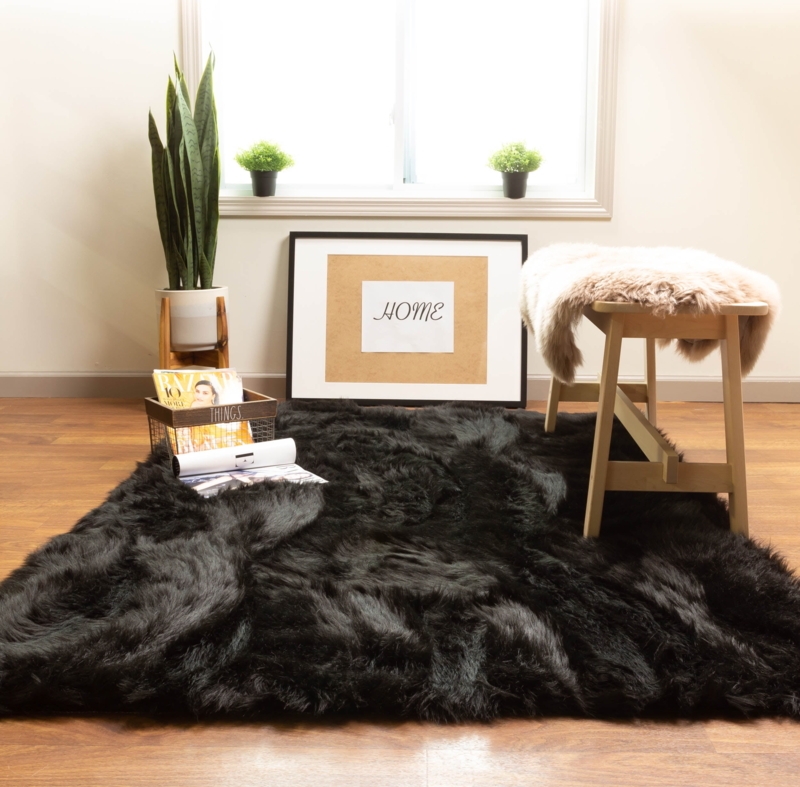 Area Rug Solid Shag Texture High Pile Off White Cozy Shag Rug Living Room