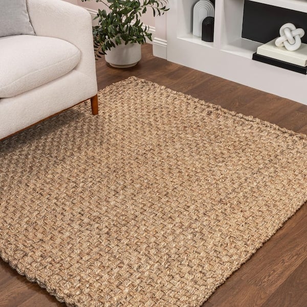 Area Rug Square Chunky Boucle Weave Natural Organic Modern