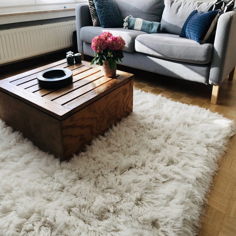 Area Rug Square Flokati Shag Thick Weave Scandinavian High Pile