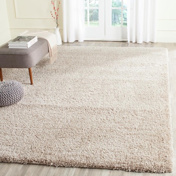 Area Rug, Square Shape, High-Pile Shag, Mid Century Modern Rug Layout