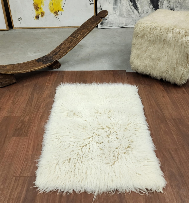 Area Rug Stylish Greek Flokati 3 Pile Small Off White Shaggy