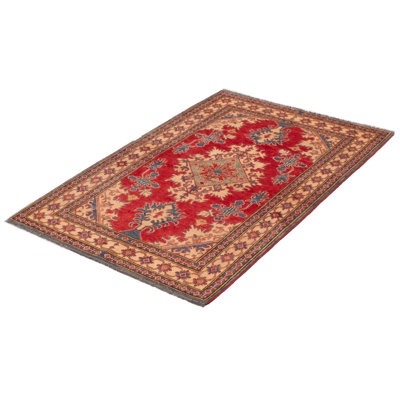 Area Rug: Thick Pile, Saturated Red Hue, Distressed Abstract Design.