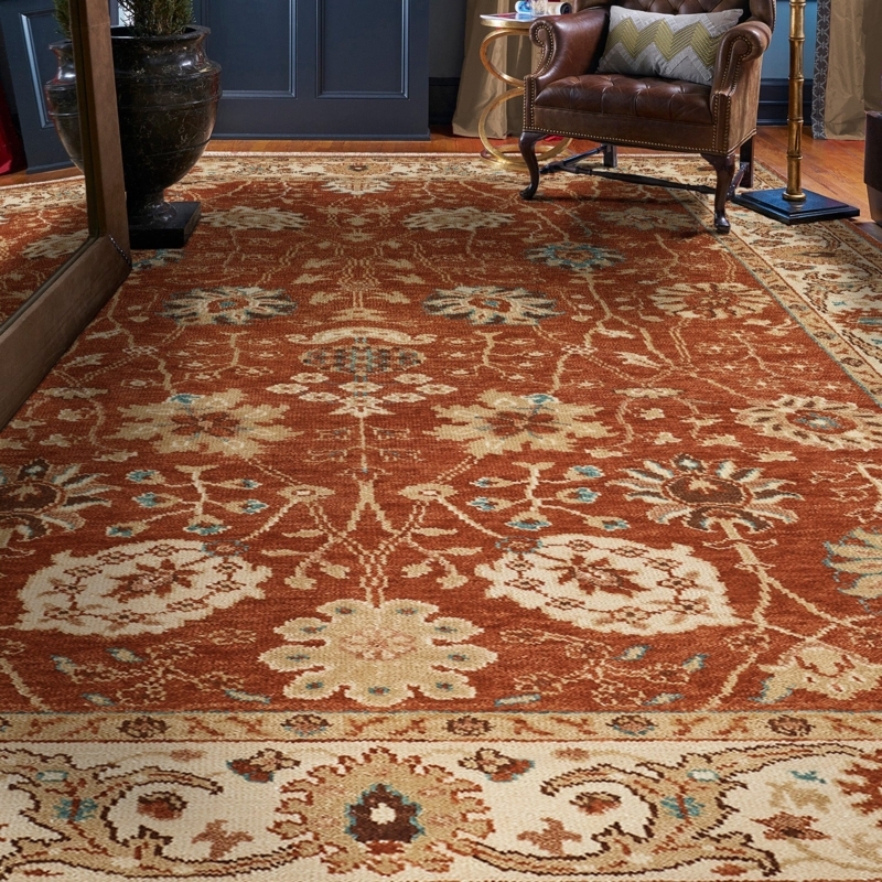 Area Rug Traditional Apricot Beige Floral Medallion Persian Style