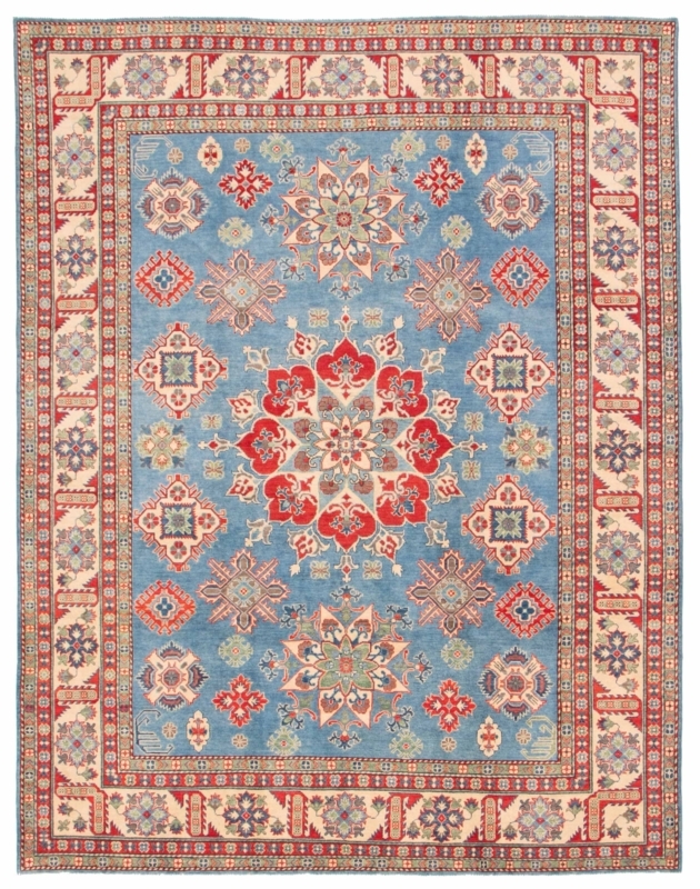 Area Rug Traditional Blue Oriental Dusty Blue Fringed Intricate Medallion