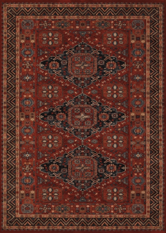 Area Rug Traditional Central Medallion Ornate Border Classic