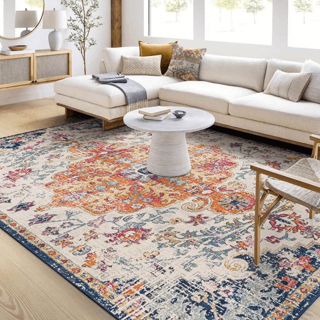 Area Rug Traditional Crimson Red Hand-Knotted Medallion