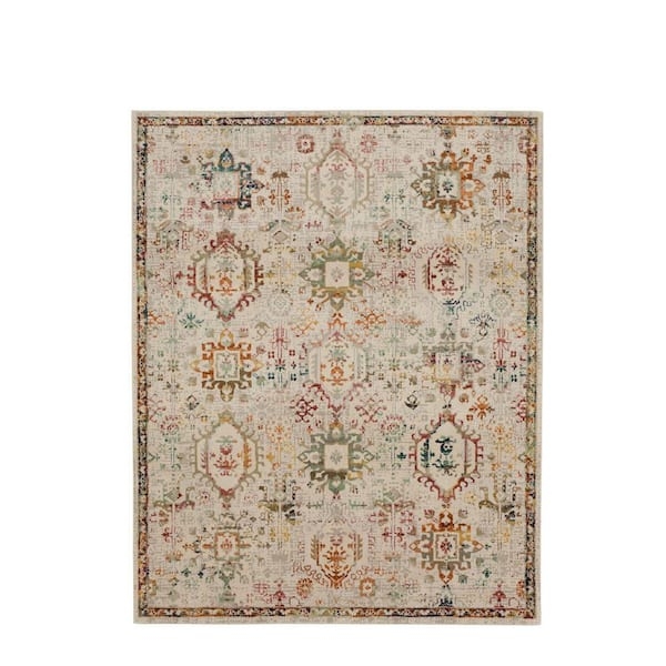 Area Rug Traditional Medallion Pattern Multi Color Palette Navy Blue