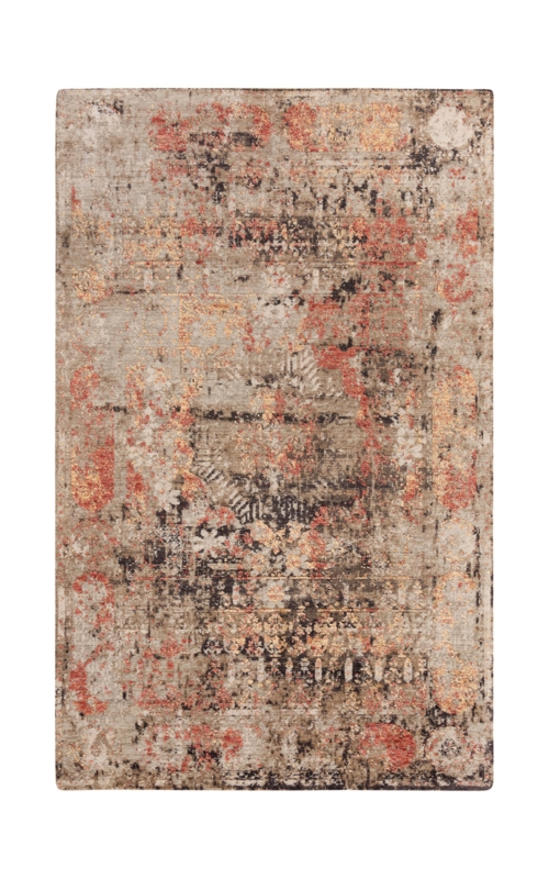 Area Rug Transitional Medallion Floral Border Low Pile Beige Ornate