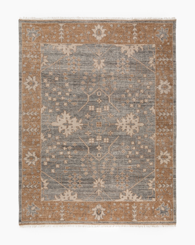 Area Rug Transitional Muted Earth Tone Geometric Wool