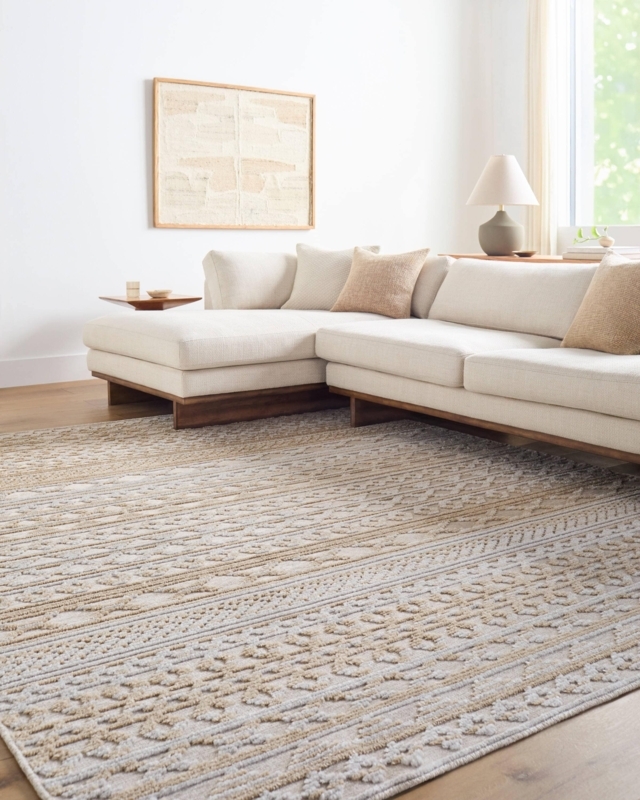 Area Rug Trellis Pattern High Low Pile Textured Surface Traditional Navy Sofa