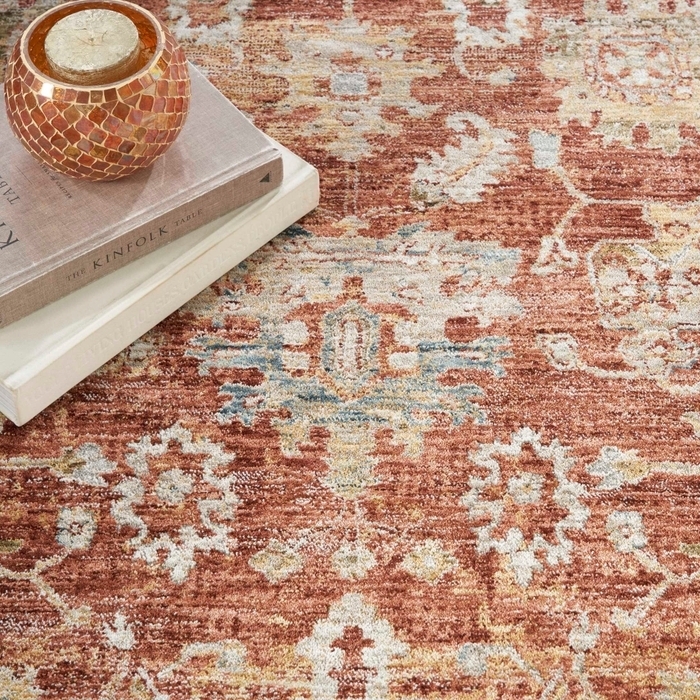 Area Rug Tribal Geometric Flat Weave Terracotta Ivory Modern Boho