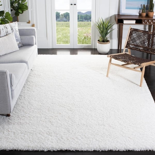 Area Rug Twisted Pile Shag High Pile Mid-Century Style Plush