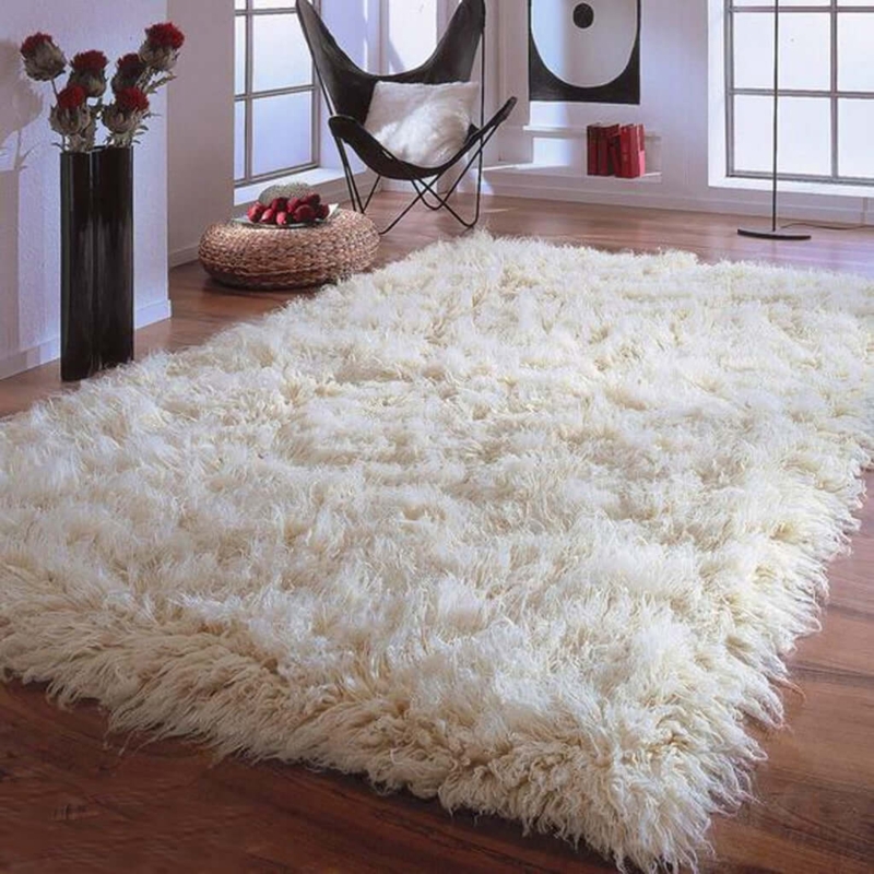 Area Rug Ultra Plush 4000 Gram Flokati Shag White Cozy Scandinavian