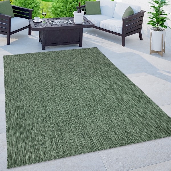 Area Rug Variegated Weave Weatherproof Grey Flatweave Modern Patio