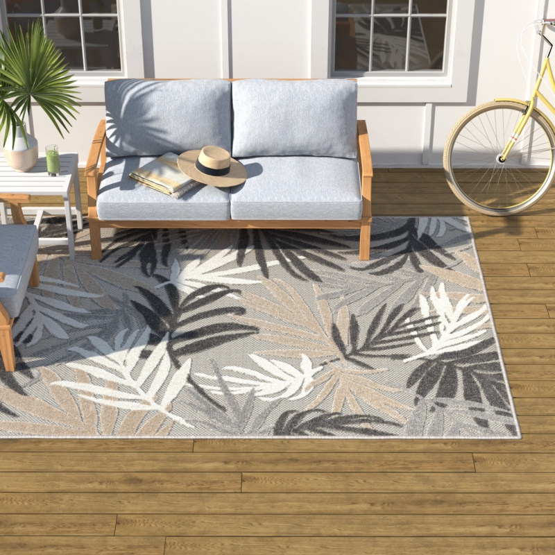Area Rug Vibrant Floral Oversized Botanical Bohemian Deck