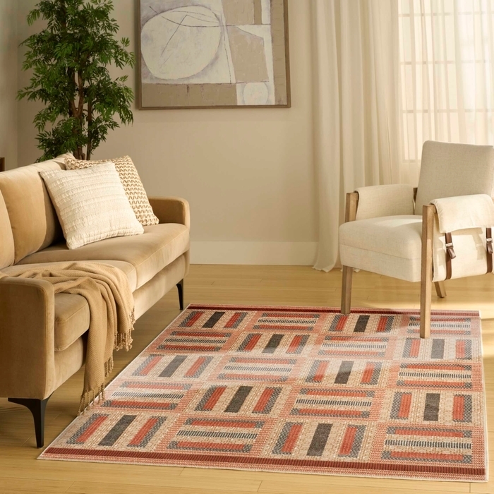 Area Rug Vibrant Geometric Area Rug Multicolor Tribal Inspired Fringe