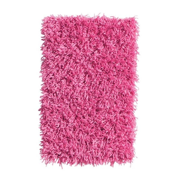 Area Rug: Vibrant Hot Pink High Pile Shag, Glam Style Accent