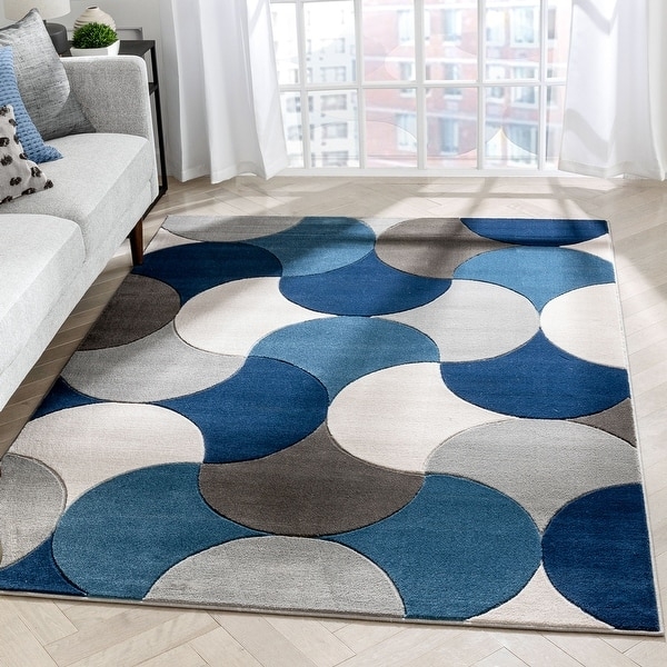 Area Rug Vibrant Multi Color Abstract Geometric Pattern.