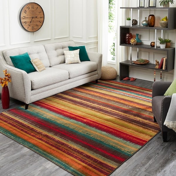 Area Rug Vibrant Multicolor Distressed Boho Style Decor