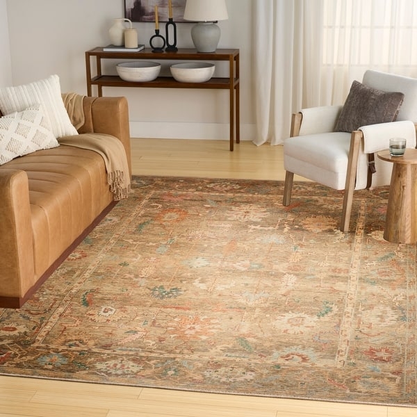 Area Rug Vintage Distressed Persian Rug Bedroom Blue Rust Medallion