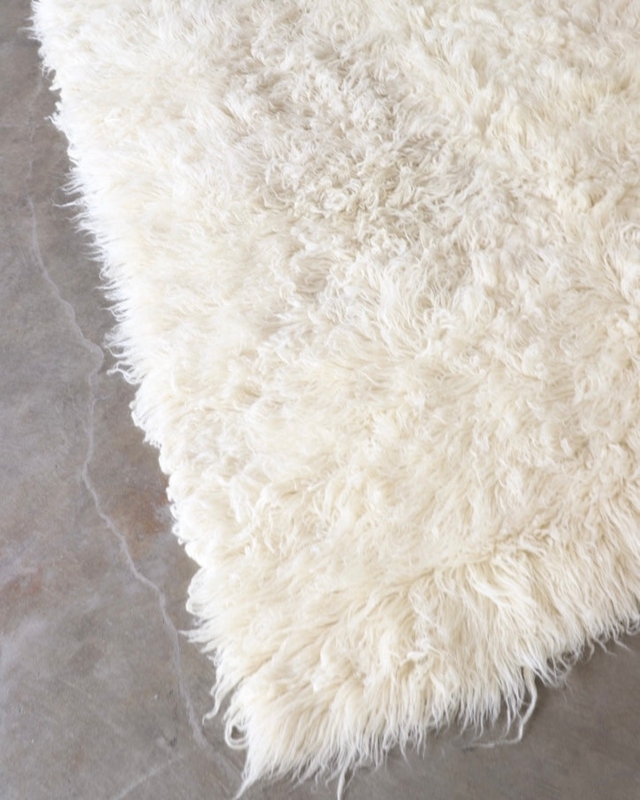 Area Rug Vintage Greek Natural Flokati Dense Shag Mid Century
