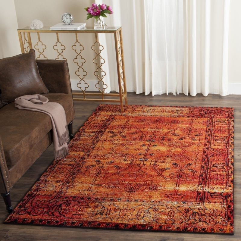Area Rug: Vintage Oriental Runner Shape, Distressed Entryway Styling