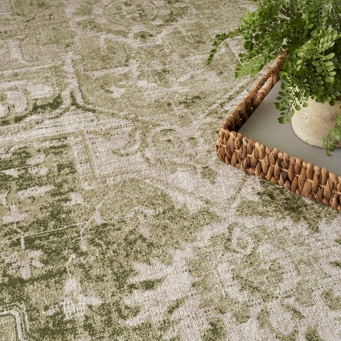 Area Rug, Washable Construction, Painterly Abstract Design, Organic