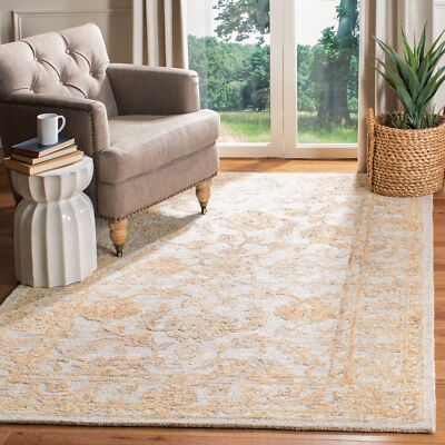Area Rug Weathered Texture Abstract Pattern Beige Contemporary Decor