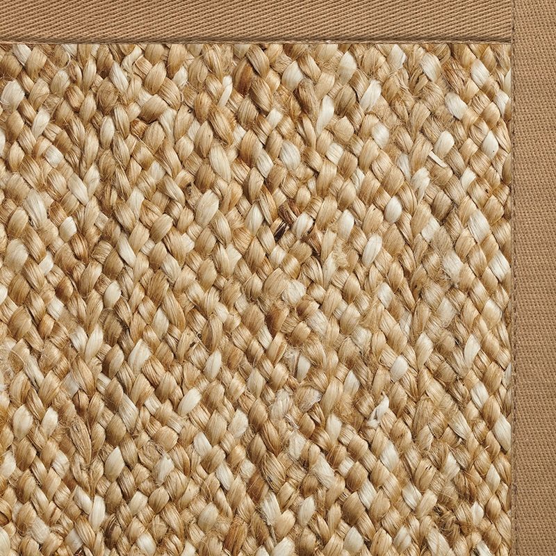 Area Rug, Wide Dark Brown Border, Mitered Corners, Coastal Farmhouse
