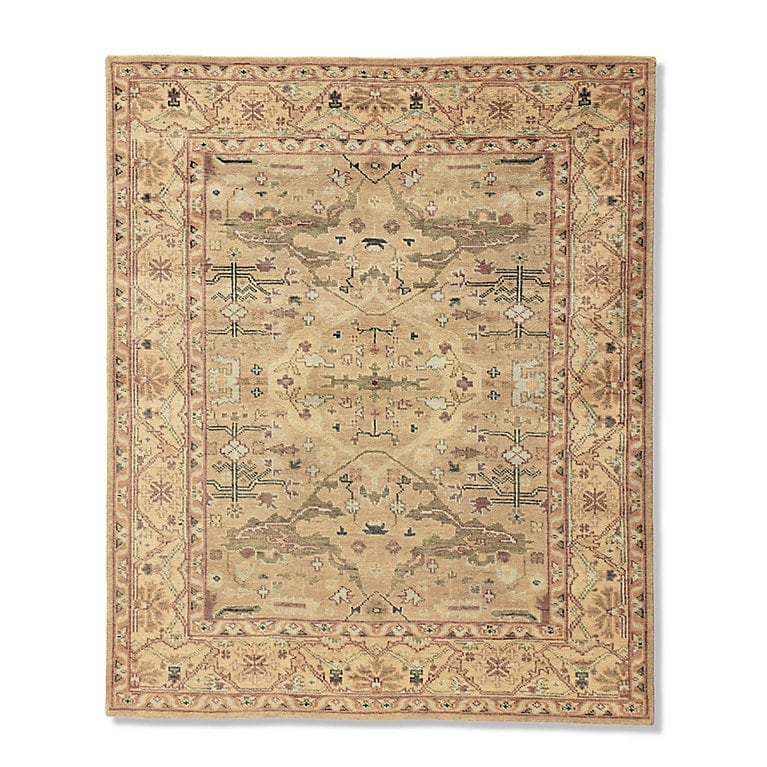 Area Rug with Central Medallion, Blue Palette, Traditional Style