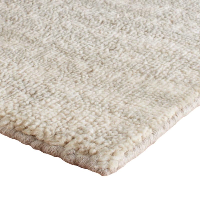 Area Rug with Chunky Loop Pile, Oatmeal Wool-Like Texture