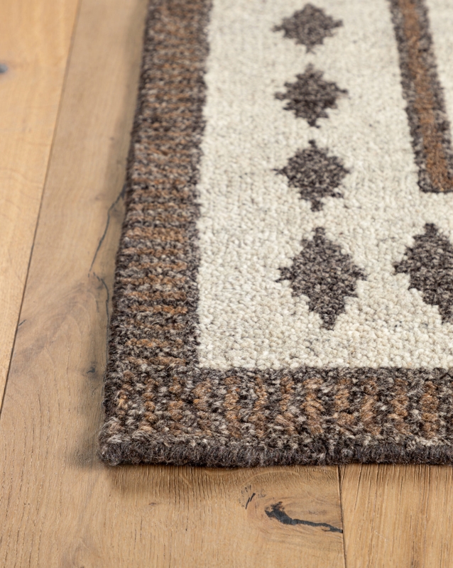 Area Rug with Small-Scale Motifs, Muted Brown Traditional Pattern