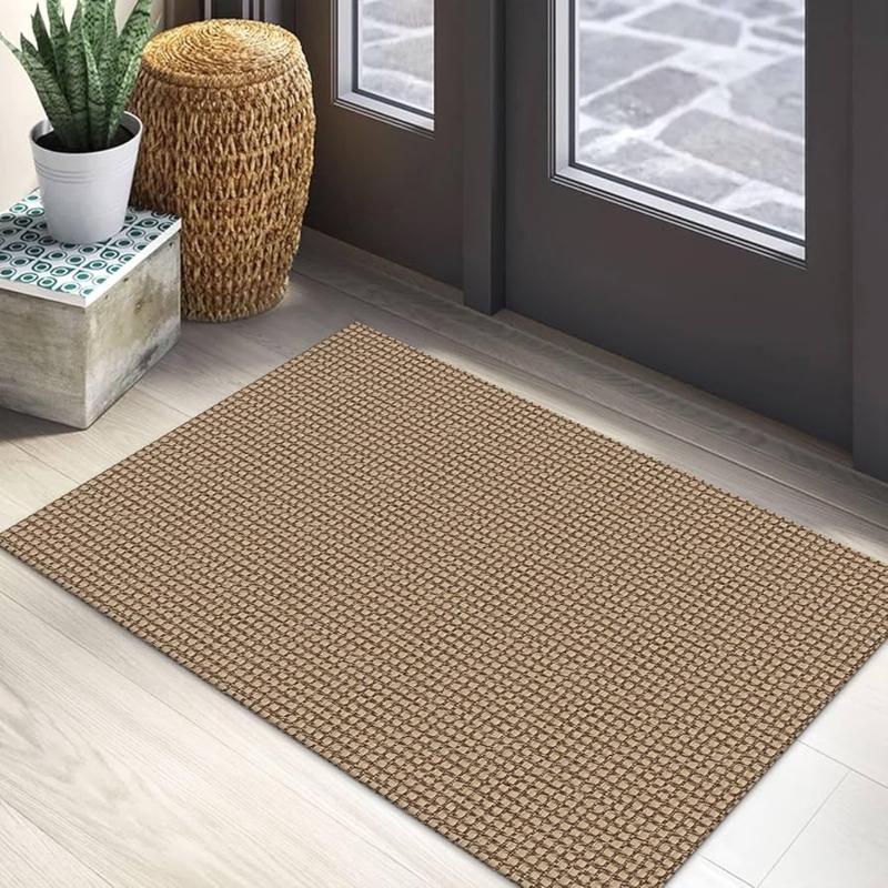 Area Rug Woven Braided Geometric Earth Tone Floor Mat