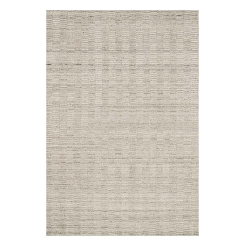 Area Rug Woven Texture Oatmeal Serged Edges Hand Loomed