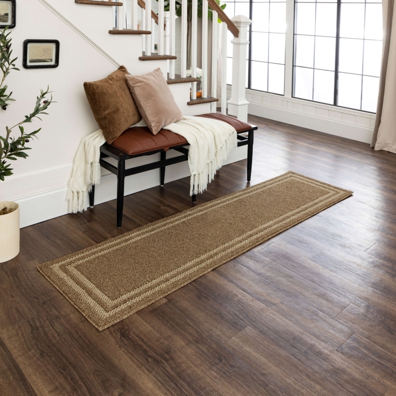 Area Rug Woven Texture Sisal Like Praline Color Natural Fiber Organic Styling