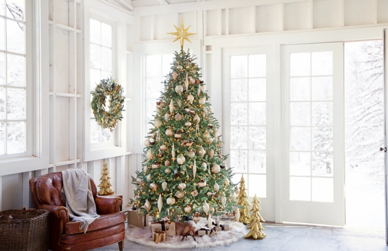 Artificial Christmas Tree Balsam Fir Mercury Glass Ornaments (69 chars)