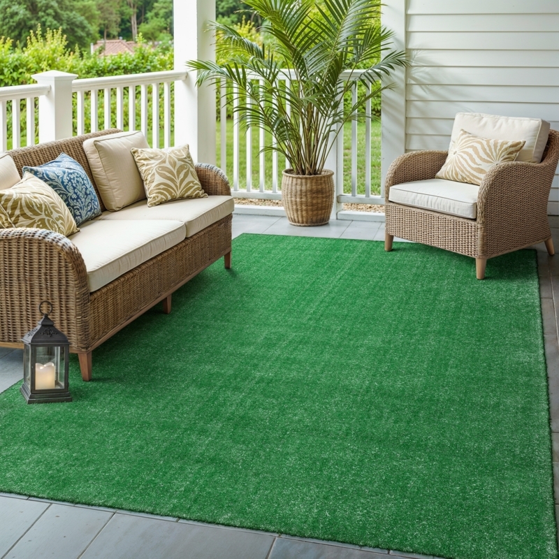 Artificial Turf Rug, Waterproof Synthetic Grass, Modern Deck Decor
