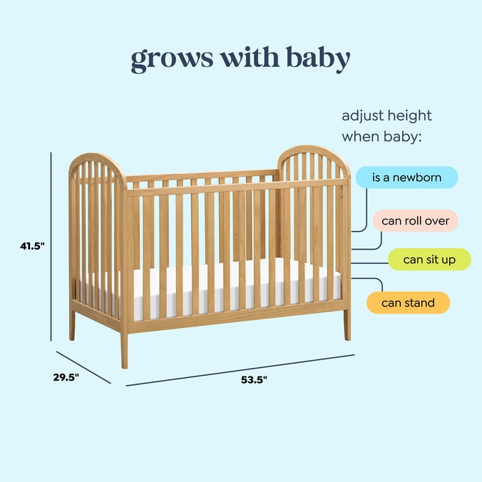 Baby Crib in Dark Walnut Finish with Splayed Legs and Spindles