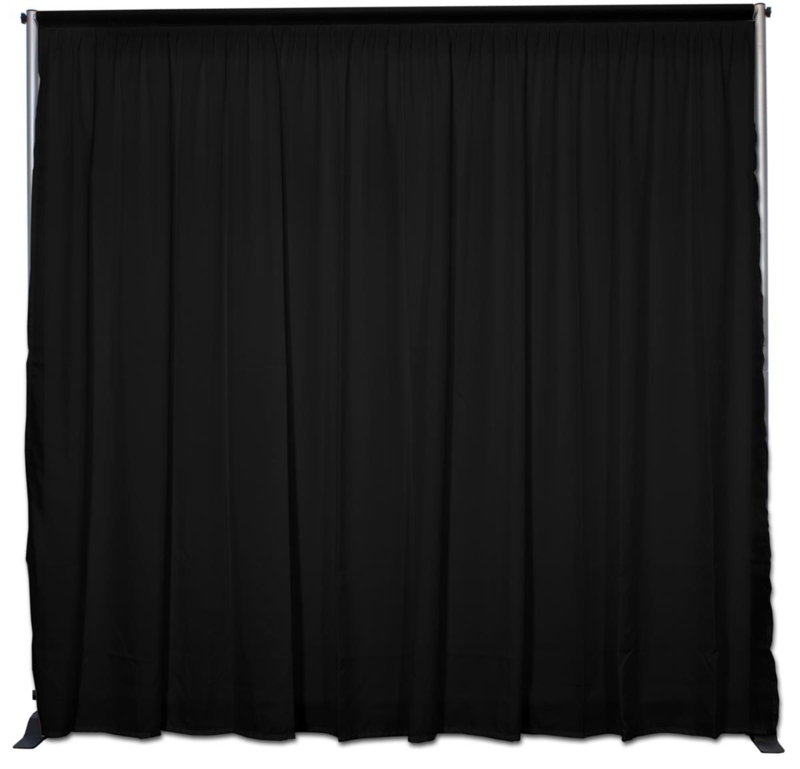 Backdrop Curtain Deep Black Pleated Heavy Fabric Floor Length