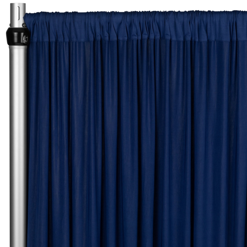 Backdrop Curtain Navy Stretch Fabric 12ft Wrinkle Resistant Spandex