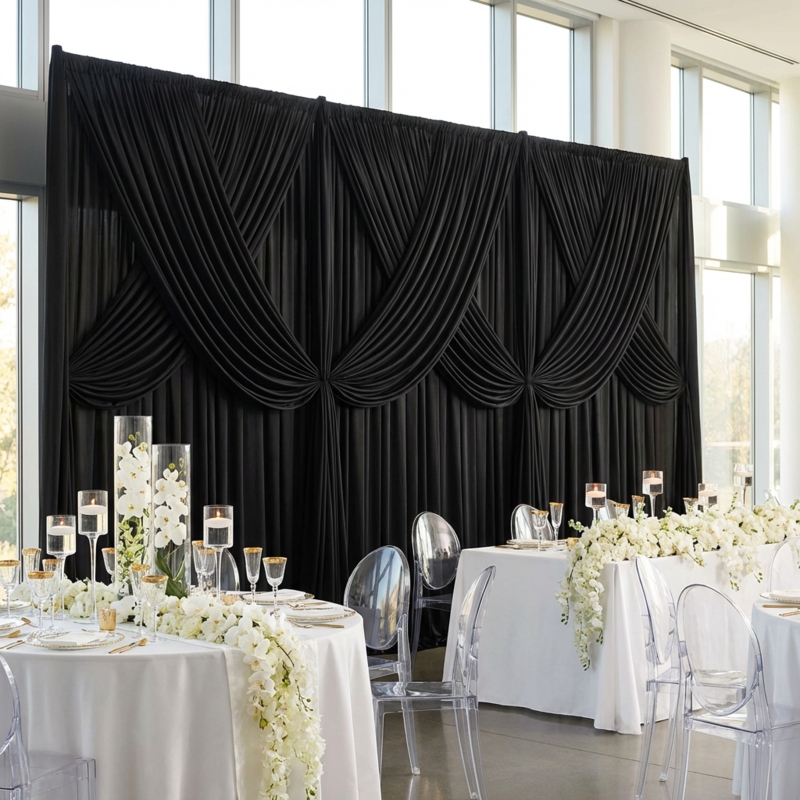 Backdrop Curtain Stretchy Spandex Floor Length Event Panel