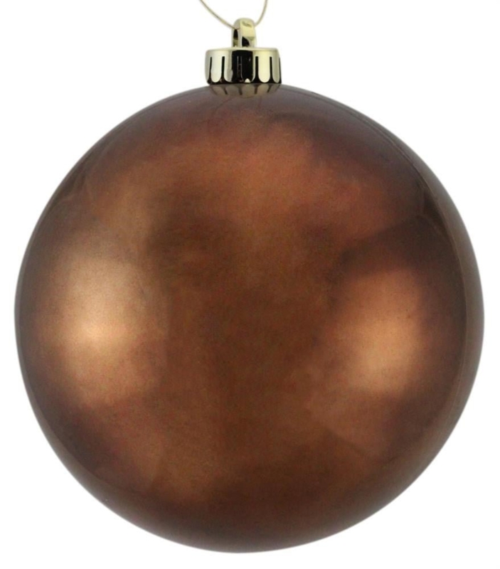 Ball Ornament: Smooth Finish, Spherical Silhouette, Gold Cap