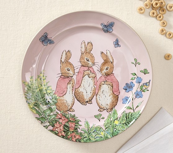 Beatrix Potter Dinnerware Set Ceramic Peter Rabbit Scalloped Edges