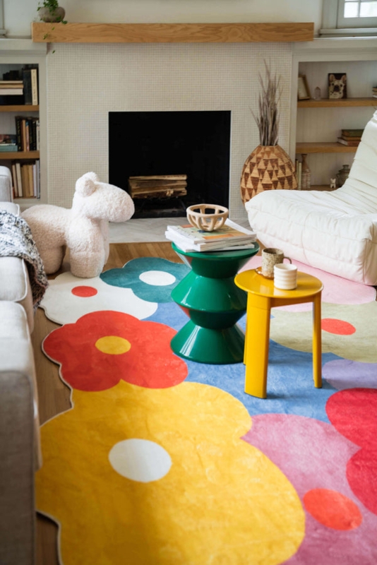Beautiful Floral Area Rugs - Modern Flower Pattern Carpets  Lany Space