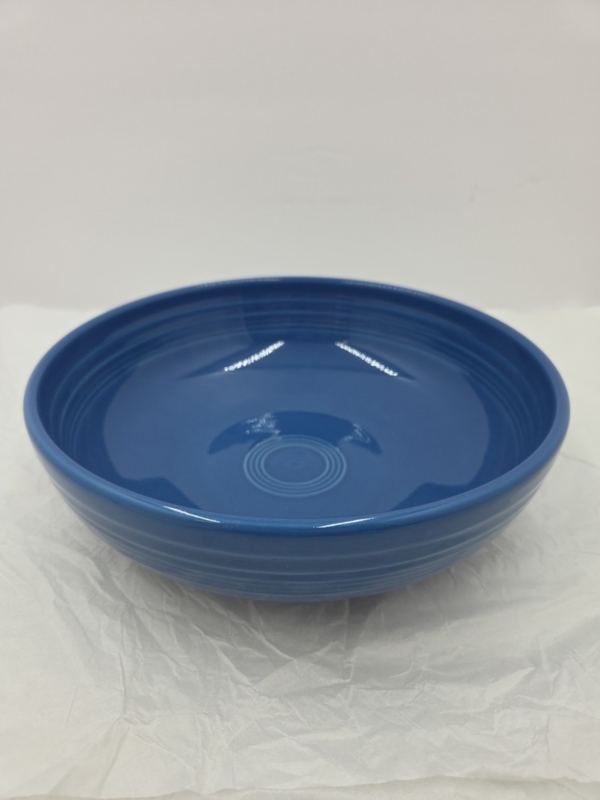 Bistro Serving Bowl Glossy Lapis Blue Ceramic Concentric Rings