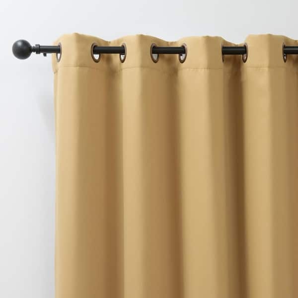 Blackout Curtain Wheat Tone Bronze Grommets Wide Width Transitional