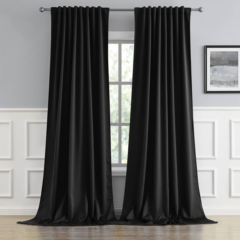 Blackout Curtains Floor to Ceiling Grommet Thermal Insulated Set