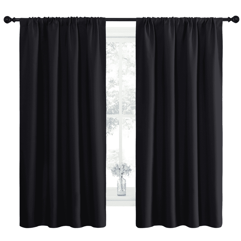 Blackout Curtains Rod Pocket Thermal Insulated Room Darkening Set