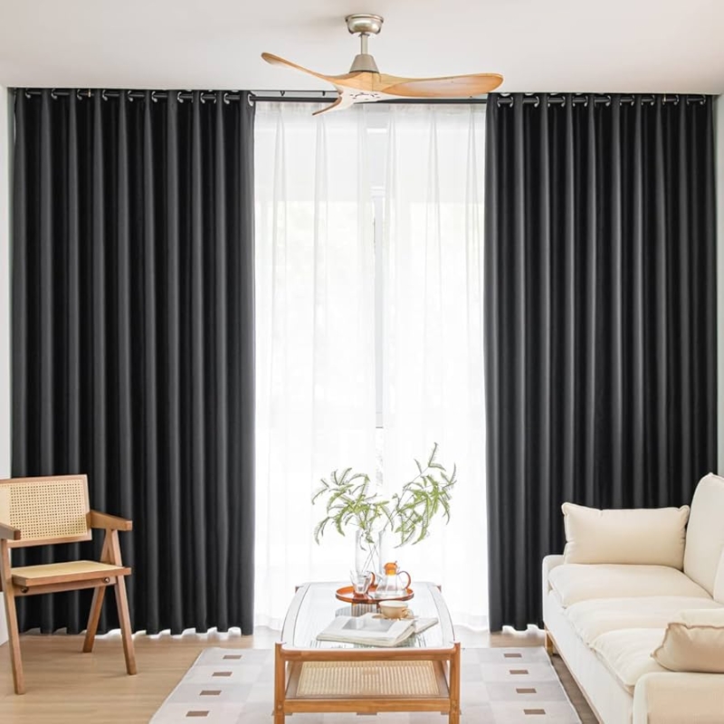 Blackout Curtains Short Grommet Thermal Noise Reducing Panels