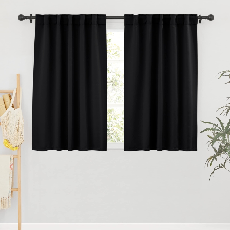 Blackout Curtains Short Rod Pocket Thermal Nursery Drapes